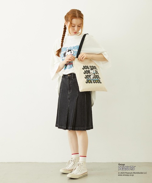 PEANUTS（ピーナッツ）の「MILKFED. × PEANUTS JOE COOL FLAT TOTE（トートバッグ・レディース・ライトブルー/ブラック・ONE SIZE）」の7枚目の写真