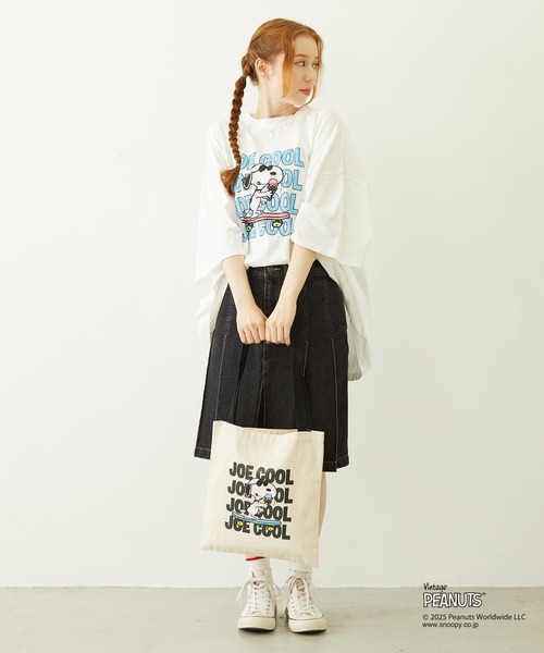 PEANUTS（ピーナッツ）の「MILKFED. × PEANUTS JOE COOL FLAT TOTE（トートバッグ・レディース・ライトブルー/ブラック・ONE SIZE）」の8枚目の写真