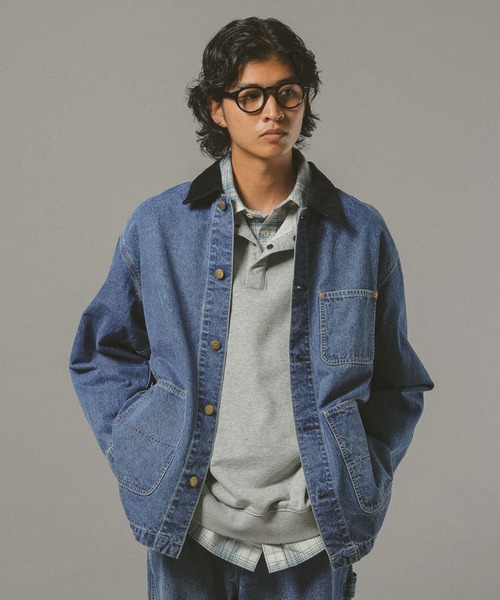 セール】ヴィンテージライクデニム/ダックカバーオール【セットアップ