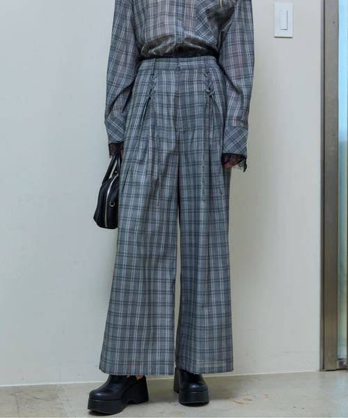 MAISON SPECIAL(メゾンスペシャル)の「Lace-up Easy Pants/レースアップイージーパンツ■セットアップ対応■(その他パンツ・レディース・ブラウン/ブルー/グレー・38/36)」の2枚目の写真