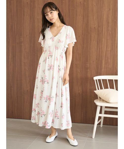 セール】中花柄カップインワンピース（ルームワンピース）｜gelato