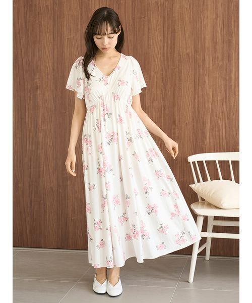 セール】中花柄カップインワンピース（ルームワンピース