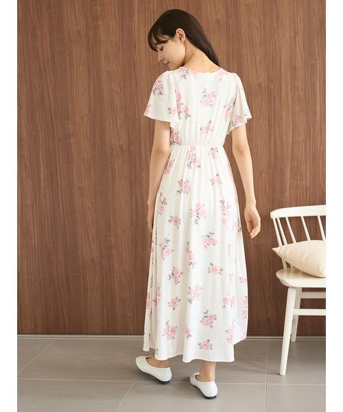 【新品タグ付】ジェラートピケ ルームウェア ロングワンピース 花柄 カップ付き 花柄カップイン長袖ワンピース | ジェラート ピケ(gelato pique