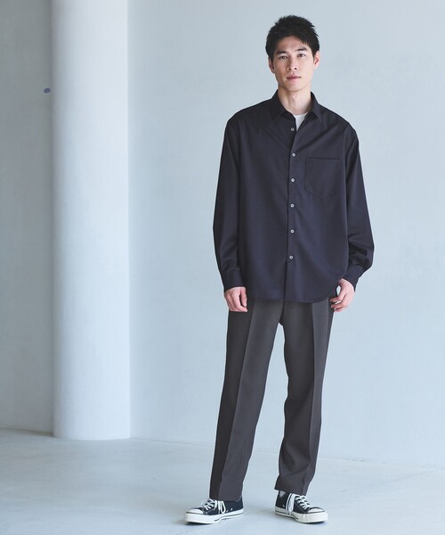 green label relaxing（グリーンレーベルリラクシング）の「ウォッシャブル ジャストルーズ レギュラーカラーシャツ（シャツ/ブラウス・メンズ・ダークグレー/モカ/ネイビー・S/M/L/XL）」の4枚目の写真