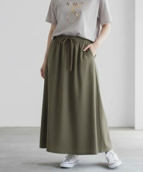 Mac-House（マックハウス）の「Idnes サテン ナロースカート（スカート・レディース・カーキ/ブラック・M）」の10枚目の写真