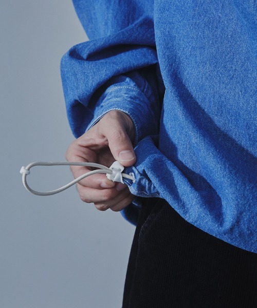 SLICK(スリック)の「【SLICK/スリック】9Oz Denim Drawstring Regular Shirt/9オンスデニムドロストレギュラーカラーシャツ(シャツ/ブラウス・メンズ・ブルー系その他/ワンウォッシュ・3/2/1)」の18枚目の写真
