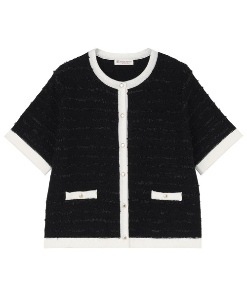 TOKYO SHIRTS（トウキョウシャツ）の「7Gツイード風カーディガン（ニット/セーター・レディース・グレー/ブラック・M/L）」の2枚目の写真