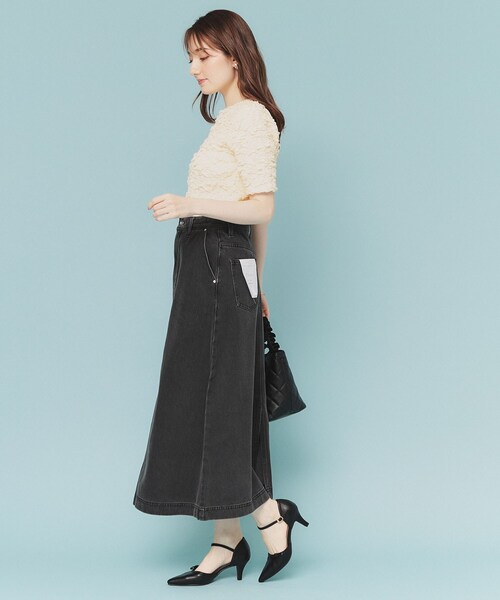 セール】《丈が選べる》Aラインデニムロングスカート【洗濯機洗い可