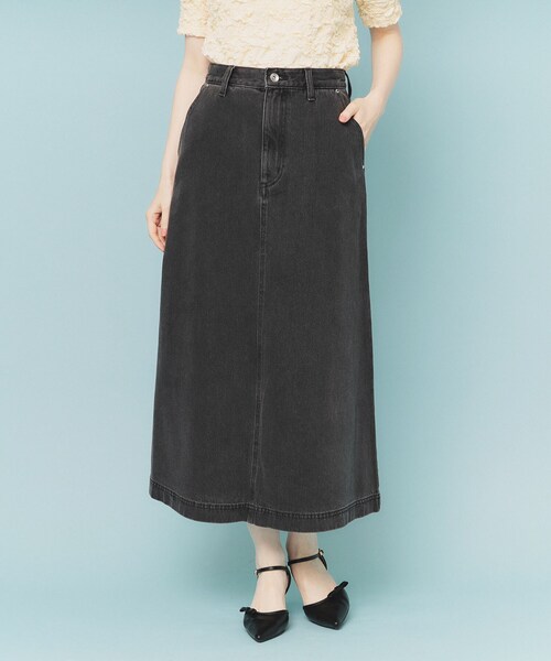 セール】《丈が選べる》Aラインデニムロングスカート【洗濯機洗い可