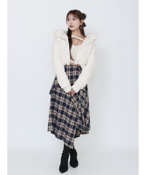 EATME（イートミー）の「チェックドレープスカート（スカート・レディース・ネイビー/グレー/ワイン・FREE）」の15枚目の写真