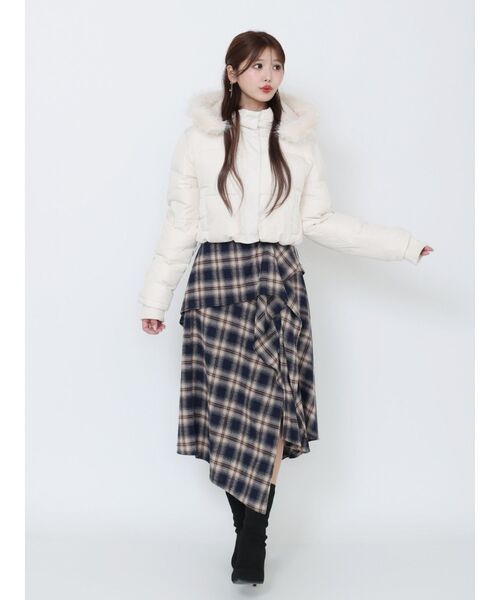 EATME（イートミー）の「チェックドレープスカート（スカート・レディース・ネイビー/グレー/ワイン・FREE）」の17枚目の写真