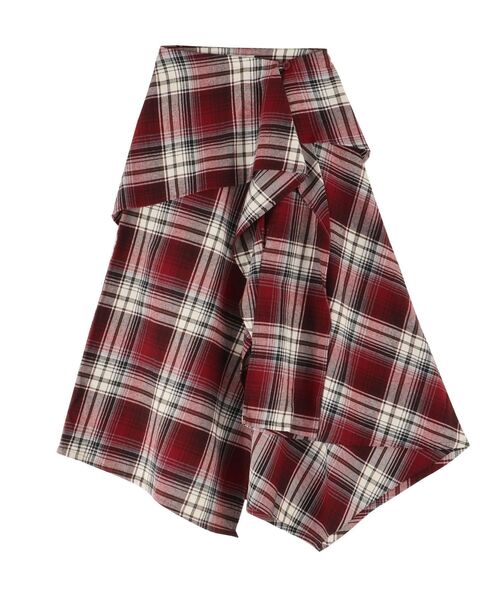 EATME（イートミー）の「チェックドレープスカート（スカート・レディース・ネイビー/グレー/ワイン・FREE）」の9枚目の写真