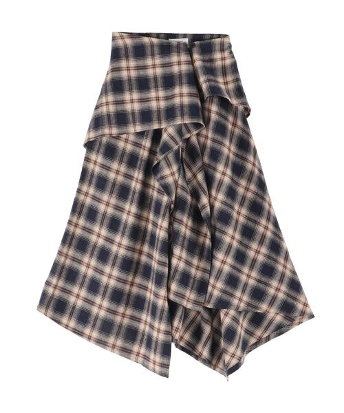 EATME（イートミー）の「チェックドレープスカート（スカート・レディース・ネイビー/グレー/ワイン・FREE）」の10枚目の写真