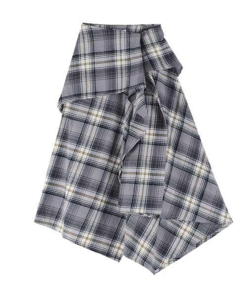 EATME（イートミー）の「チェックドレープスカート（スカート・レディース・ネイビー/グレー/ワイン・FREE）」の11枚目の写真