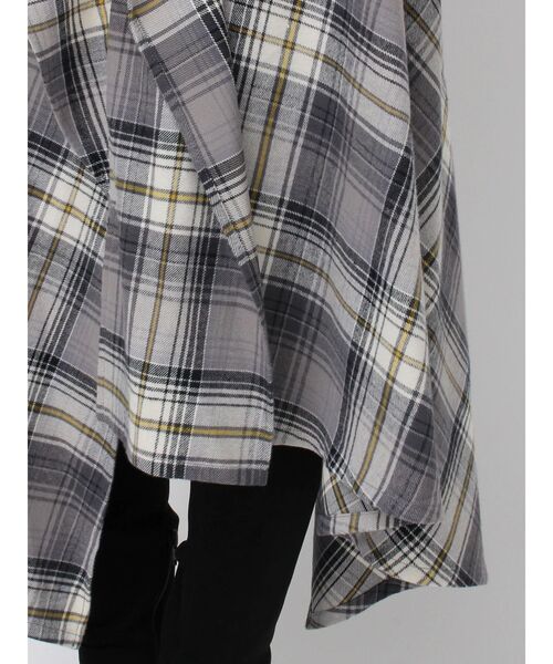 EATME（イートミー）の「チェックドレープスカート（スカート・レディース・ネイビー/グレー/ワイン・FREE）」の5枚目の写真