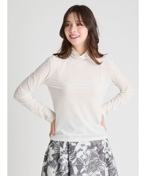 CELFORD（セルフォード）の「ベロアセミシアートップス（Tシャツ/カットソー・レディース・ブラック/オフホワイト・F）」の11枚目の写真