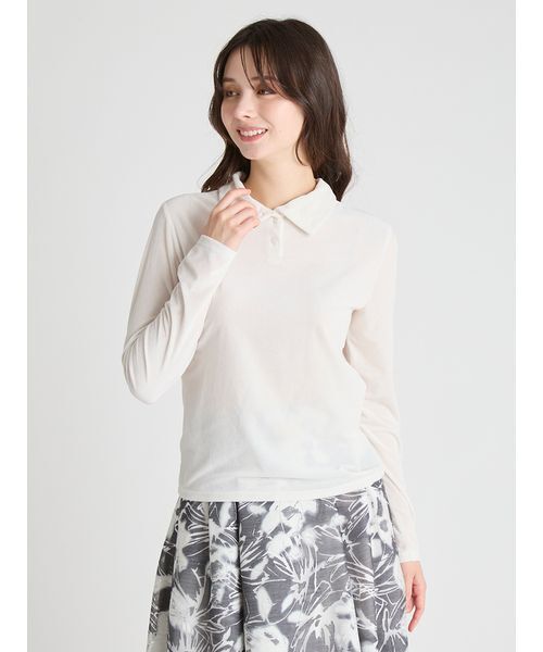 CELFORD（セルフォード）の「ベロアセミシアートップス（Tシャツ/カットソー・レディース・ブラック/オフホワイト・F）」の14枚目の写真