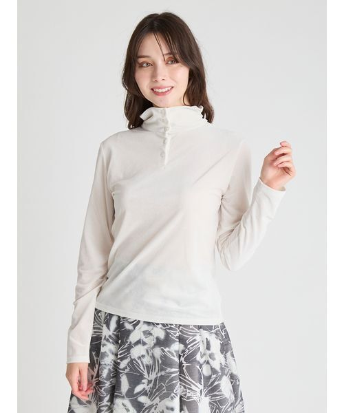 CELFORD（セルフォード）の「ベロアセミシアートップス（Tシャツ/カットソー・レディース・ブラック/オフホワイト・F）」の16枚目の写真