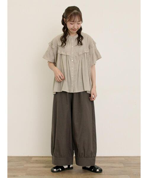 Samansa Mos2（サマンサ モスモス）の「【M/Lサイズ】裾切替ギャザーパンツ（その他パンツ・レディース・ベージュ/レッド/ブラック/チャコールグレー・M/L）」の21枚目の写真