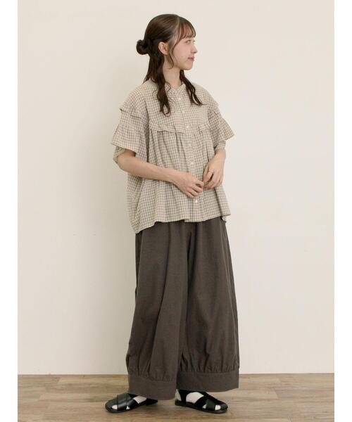 Samansa Mos2（サマンサ モスモス）の「【M/Lサイズ】裾切替ギャザーパンツ（その他パンツ・レディース・ベージュ/レッド/ブラック/チャコールグレー・M/L）」の22枚目の写真