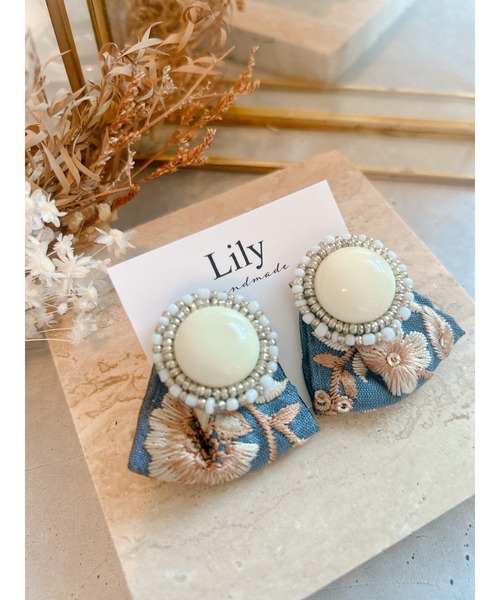 Lily accessory】ビーズ刺繡のインド刺繡リボン
