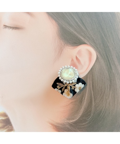 Lily accessory】ビーズ刺繡のインド刺繡リボン