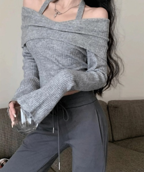 SEN TOKYO(セントーキョー)の「オフショルダー ニットトップス(Tシャツ/カットソー・レディース・ブラック/ブラウン/グレー/ホワイト・SMALL/MEDIUM)」の22枚目の写真