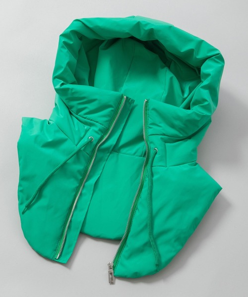 Munich(ミューニック)の「パファーバラクラバ(ネックウォーマー/スヌード・レディース・ブラック/アイボリー/グリーン・FREE)」の8枚目の写真