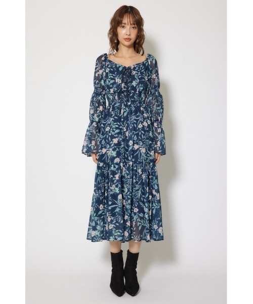 rienda（リエンダ）の「レースアップフラワーパターンフレアワンピース 秋服 冬服（ワンピース・レディース・ライトピンク/ブラウン/ネイビー・FREE）」の19枚目の写真