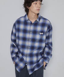 ネルシャツ」に該当するブルー・ネイビー/青色系のメンズ