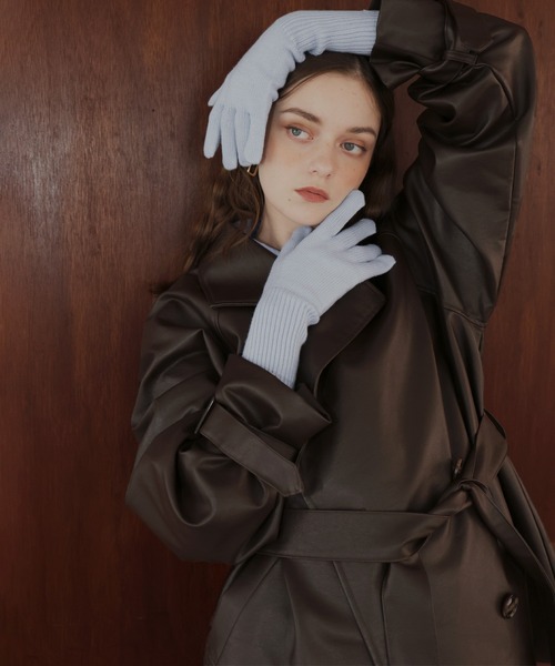 フィンガースリットニットグローブ/アームウォーマー/手袋（手袋