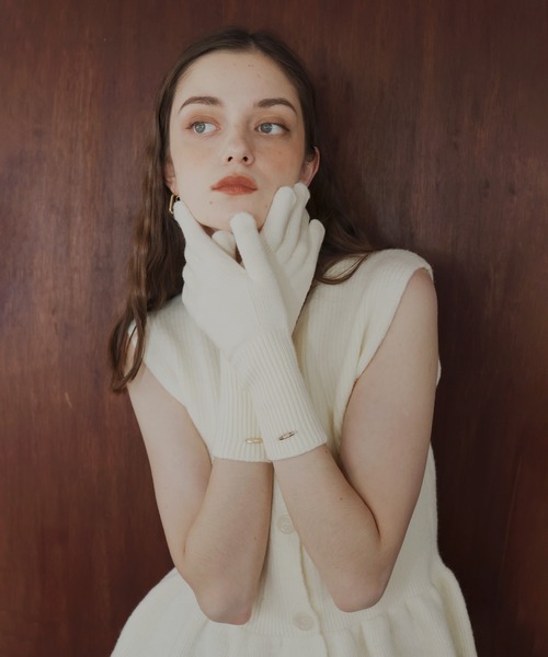 フィンガースリットニットグローブ/アームウォーマー/手袋（手袋