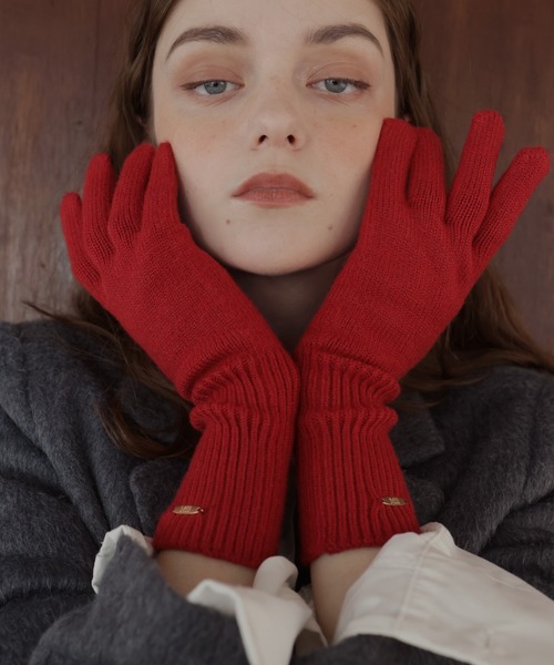 フィンガースリットニットグローブ/アームウォーマー/手袋（手袋