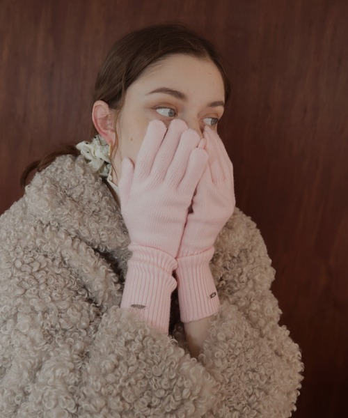 フィンガースリットニットグローブ/アームウォーマー/手袋（手袋