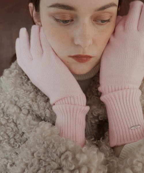 フィンガースリットニットグローブ/アームウォーマー/手袋（手袋