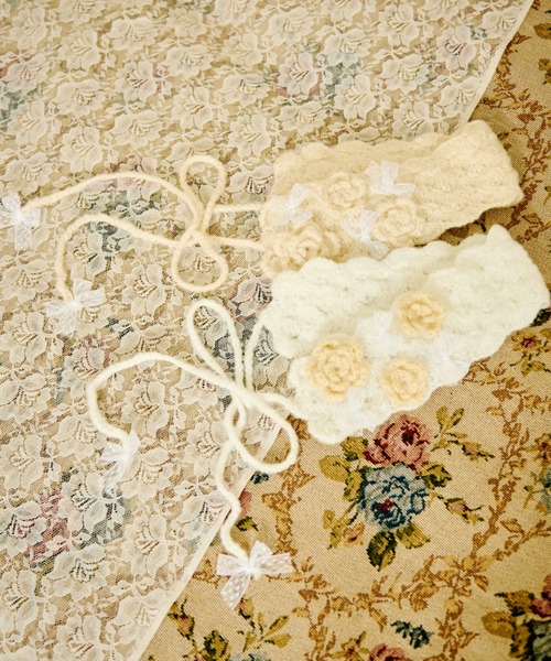 vintage ヘッドドレス クティールとレトロ】フラワーニットヘッドドレス（その他ヘア