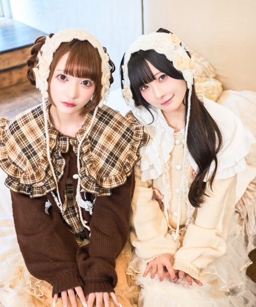 kutir(クティール)の「【クティールとレトロ】フラワーニットヘッドドレス(その他ヘアアクセサリー・レディース・アイボリー/オフホワイト・FREE)」の7枚目の写真