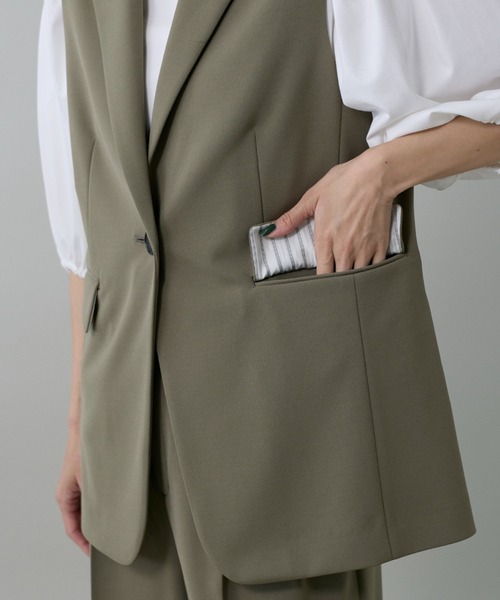 INED（イネド）の「テーラードジレ【セットアップ対応】（テーラードジャケット・レディース・ブラック/カーキ・9号）」の13枚目の写真