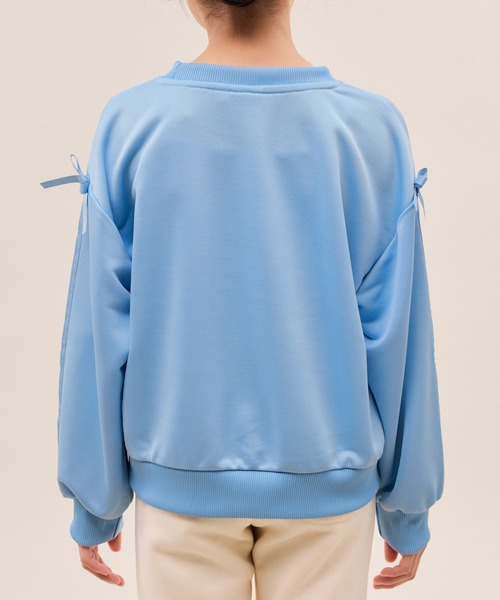 FILA（フィラ）の「【KIDS/キッズ】【FILA/フィラ別注】ラインストーンロゴ裏毛プルオーバー（スウェット・キッズ・サックスブルー/キナリ・150/140/130）」の16枚目の写真