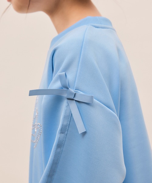 FILA（フィラ）の「【KIDS/キッズ】【FILA/フィラ別注】ラインストーンロゴ裏毛プルオーバー（スウェット・キッズ・サックスブルー/キナリ・150/140/130）」の21枚目の写真