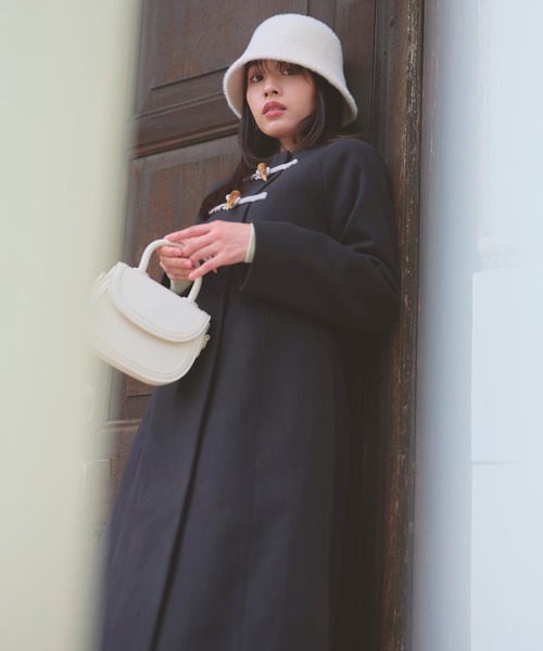 Feroux(フェルゥ)の「ダッフルデザインAライン コート(ダッフルコート・レディース・アイボリー系/ピンク系/ブラック系・SMALL/MEDIUM)」の5枚目の写真