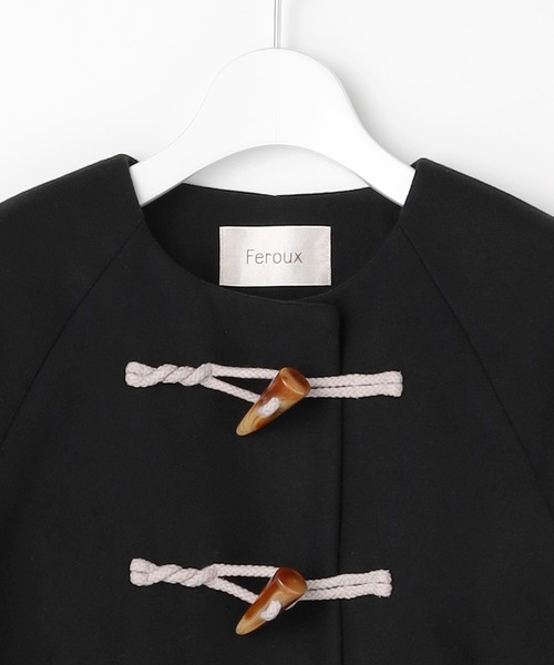 Feroux(フェルゥ)の「ダッフルデザインAライン コート(ダッフルコート・レディース・アイボリー系/ピンク系/ブラック系・SMALL/MEDIUM)」の12枚目の写真