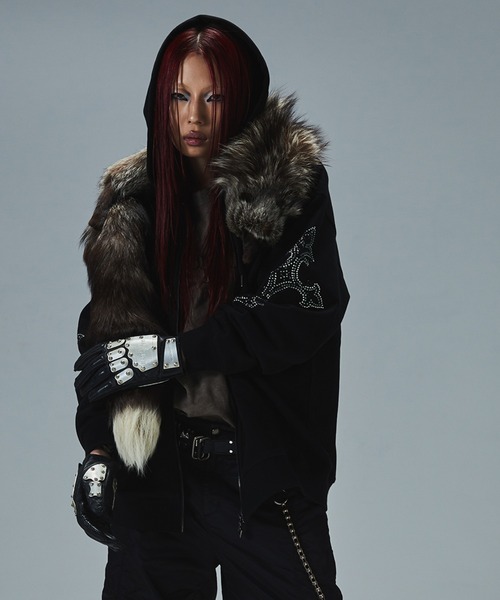 Supplier サプライヤー フーディー パーカー 韓国 SUPPLIER パーカー SUPPLIER/サプライヤー Rhinestone Cross