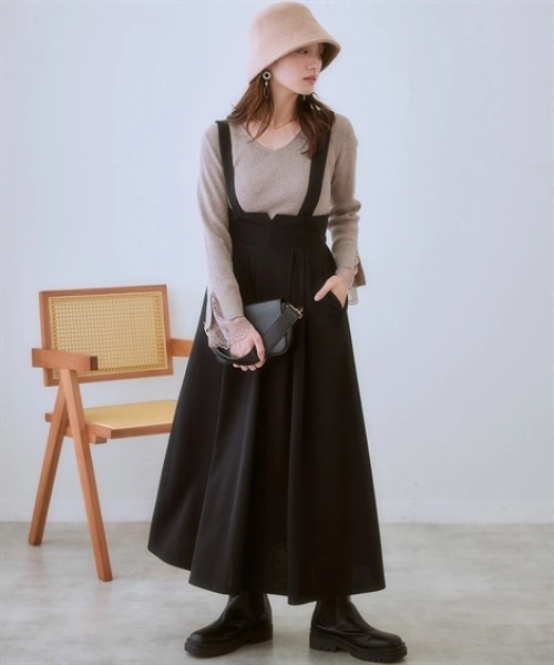 nissen（ニッセン）の「【ふんわりモチモチ素材】袖口レースVネックリブニット＜大きいサイズ有＞（ニット/セーター・レディース・モカ/ブラック/杢グレー/オフホワイト・S/M/L/LL）」の18枚目の写真