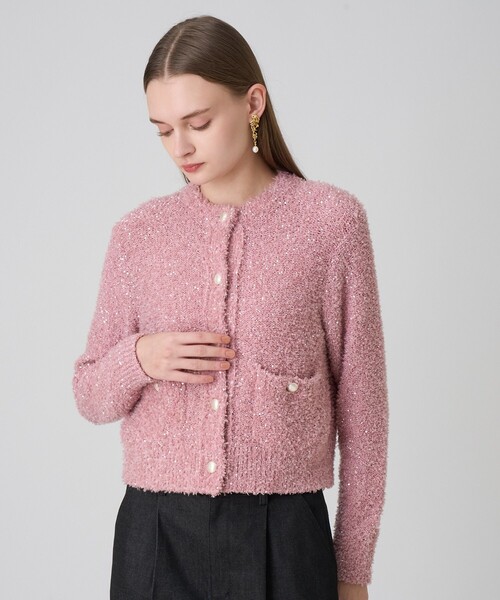 セール】スパンコールモールクルー カーディガン（カーディガン/ボレロ