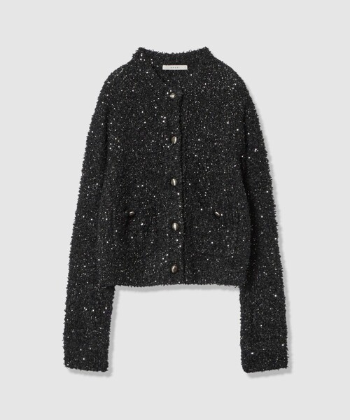 ANAYI スパンコールモールクルーカーディガン　38 スパンコールモールクルー カーディガン（カーディガン/ボレロ