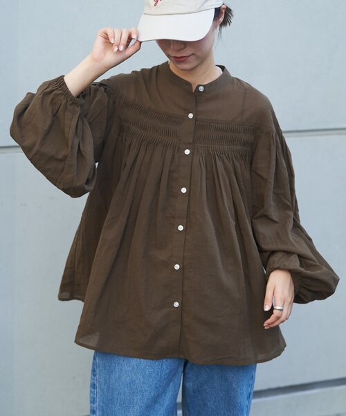 GEVACO（ゲバコ）の「【GEVACO】ピンタックブラウス（シャツ/ブラウス・レディース・アイボリー/ブラック/ブラウン・ONE SIZE）」の3枚目の写真