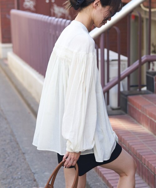 GEVACO（ゲバコ）の「【GEVACO】ピンタックブラウス（シャツ/ブラウス・レディース・アイボリー/ブラック/ブラウン・ONE SIZE）」の7枚目の写真