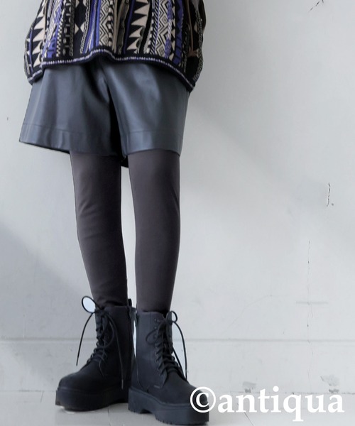 antiqua(アンティカ)の「とろみレギンス(レギンス/スパッツ・レディース・アッシュグレー/ブラック・LARGE/MEDIUM)」の2枚目の写真