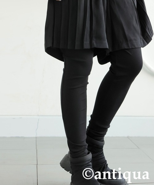 antiqua(アンティカ)の「とろみレギンス(レギンス/スパッツ・レディース・アッシュグレー/ブラック・LARGE/MEDIUM)」の1枚目の写真